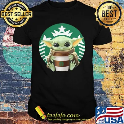 Star wars baby yoda hug coffee starbucks shirt