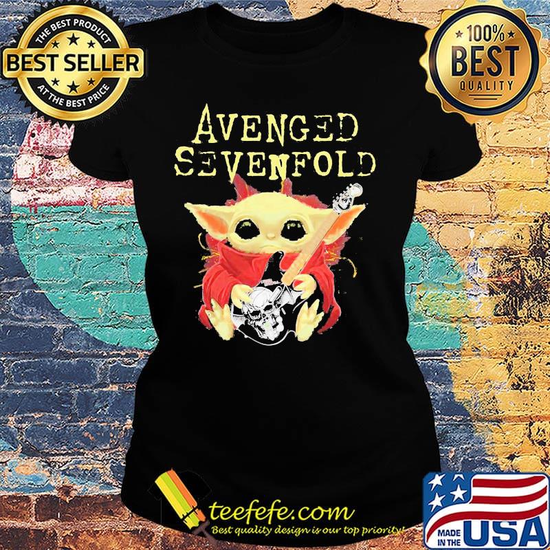 Star wars baby yoda hug guitar avenged sevenfold s Ladies tee Star wars baby yoda hug guitar avenged sevenfold s Ladies tee