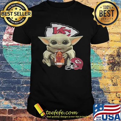 Star wars baby yoda hug kansas city chiefs football shirt