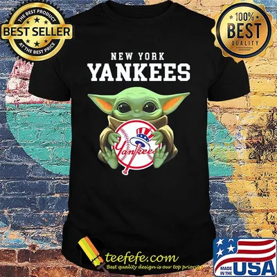 Star wars baby yoda hug new york yankees baseball shirt