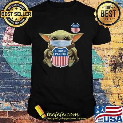 Star wars baby yoda mask hug union pacific shirt