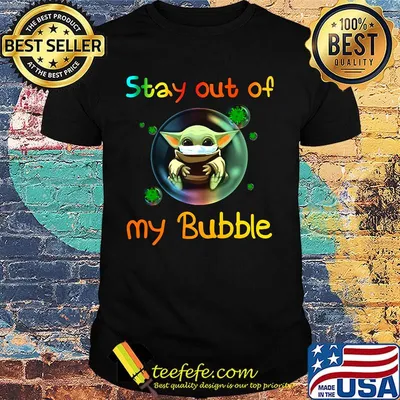 Star wars baby yoda mask stay out of my bubble covid-19 shirt