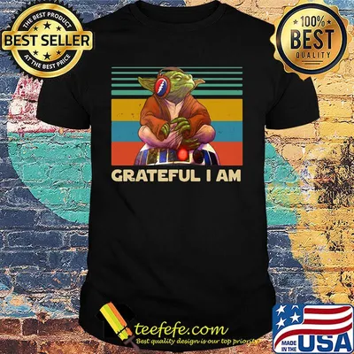 Star wars master yoda grateful i am vintage retro shirt