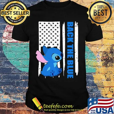Stitch back the blue american flag happy independence day shirt