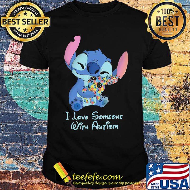 Stitch hug scrump i love someone with autism shirt