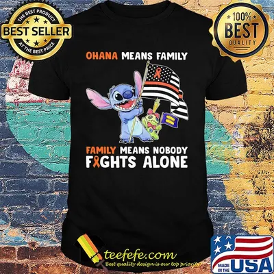 Stitch ohana means family means nobody fights alone american flag independence day shirt