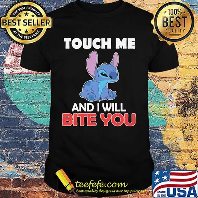 Stitch touch me and i will bite you black shirt