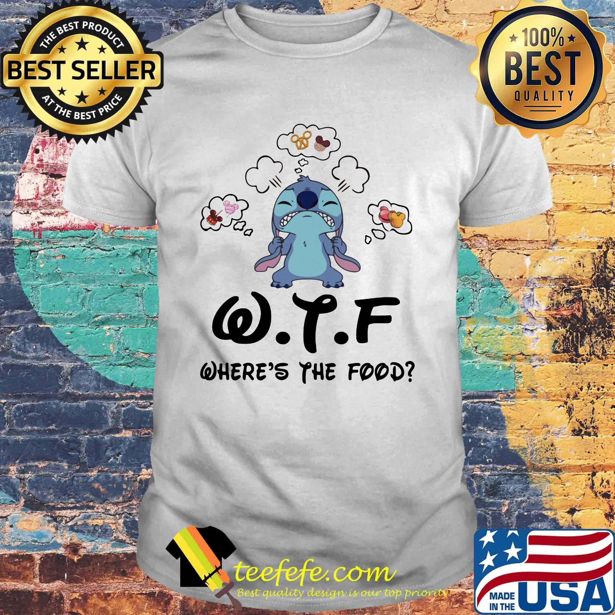 Stitch wtf where's the food white shirt