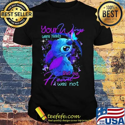 Stitch your wings were ready but my heart was not butterflies cancer awareness shirt