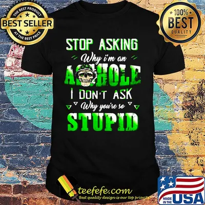 Stop Asking Why I'm An Aohole I Don't Ask Why You're So Stupid Skullcap Shirt