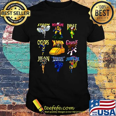 Storm worrine rogue cyclops x men gambit jean grey beast jublee shirt