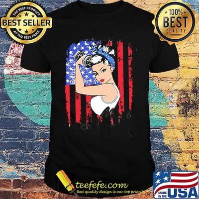 Strong woman wrestling american flag independence day shirt