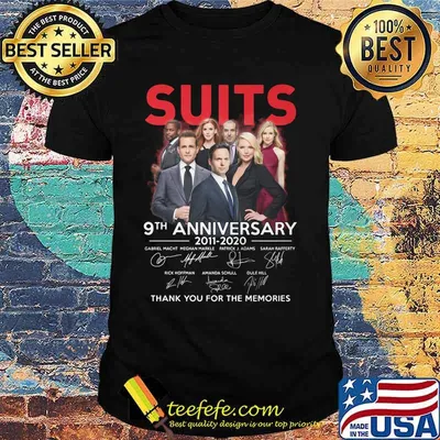 Suits 9th anniversary 2011 2020 thank you for the memories signatures shirt