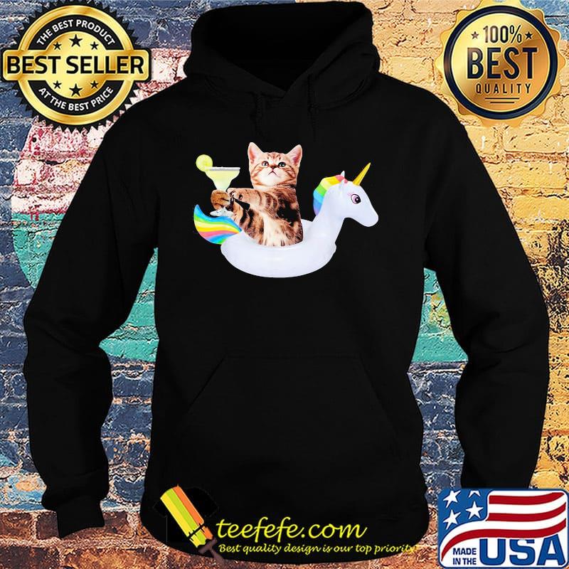 Summer cat drinking lemon unicorn float s Hoodie Summer cat drinking lemon unicorn float s Hoodie