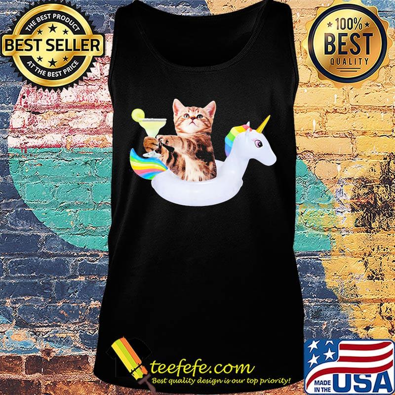 Summer cat drinking lemon unicorn float s Tank top Summer cat drinking lemon unicorn float s Tank top