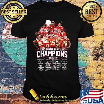 Super bowl liv champions 2020 kansas city chiefs players signatures shirt