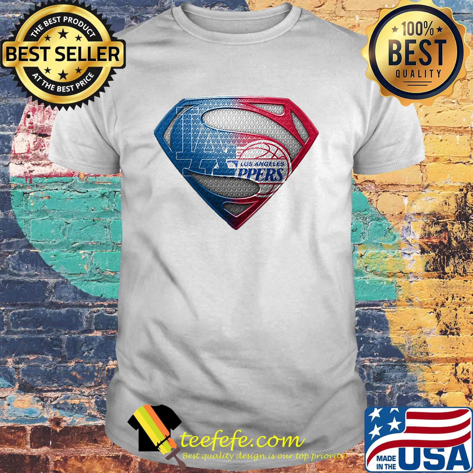 Superman los angeles dodgers and los angeles clippers shirt