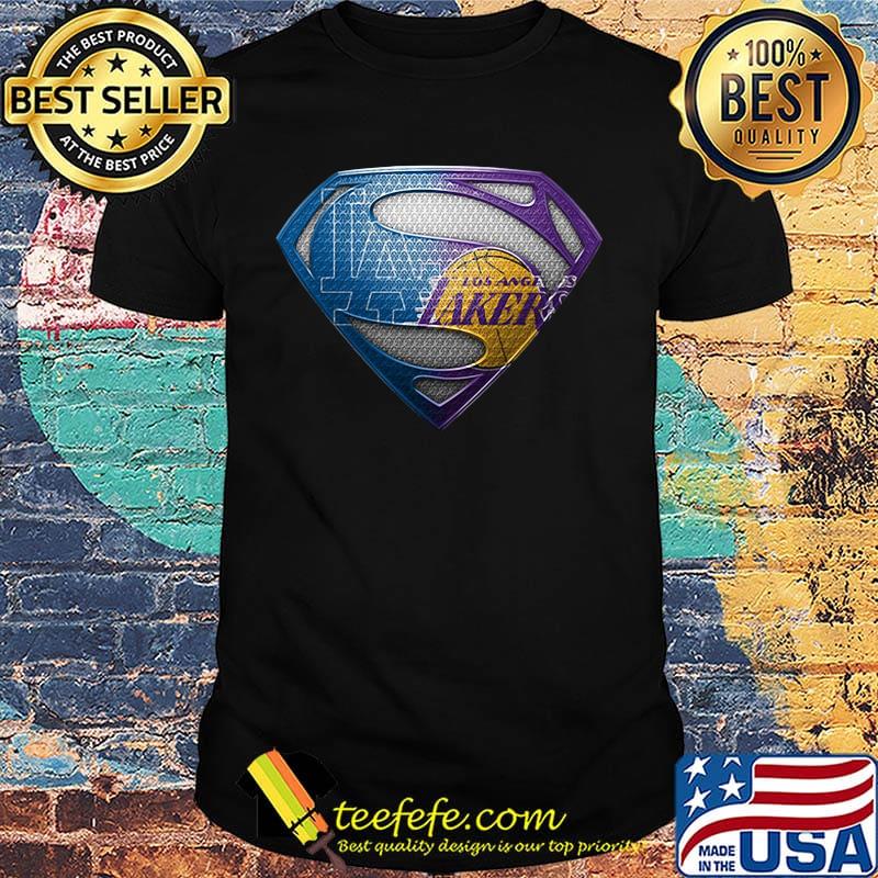 Superman los angeles dodgers and los angeles lakers shirt Superman los angeles dodgers and los angeles lakers shirt