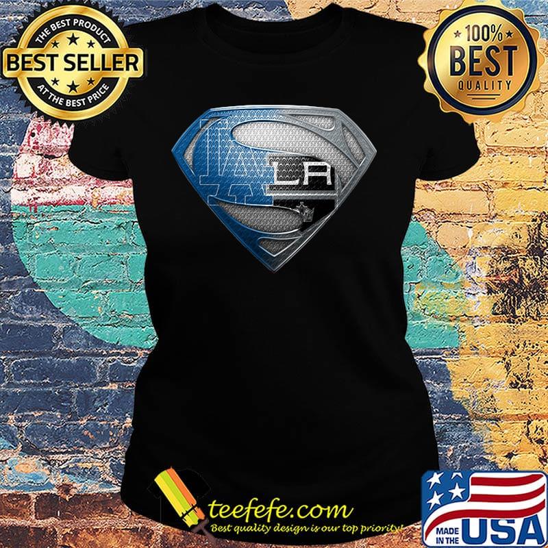Superman los angeles dodgers and los angeles raiders s Ladies tee Superman los angeles dodgers and los angeles raiders s Ladies tee