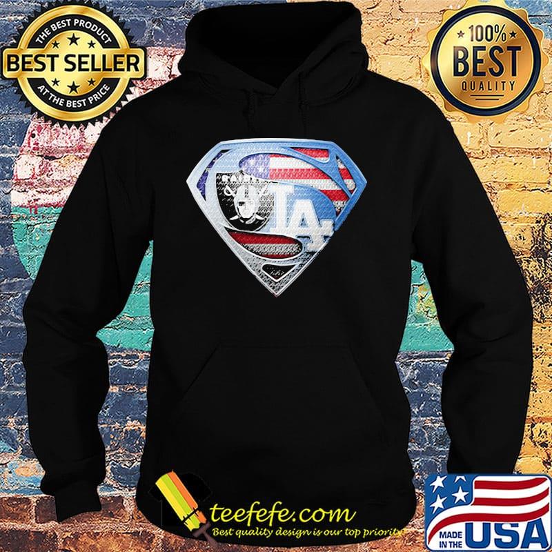 Superman los angeles raiders and los angeles dodgers american flag s Hoodie Superman los angeles raiders and los angeles dodgers american flag s Hoodie