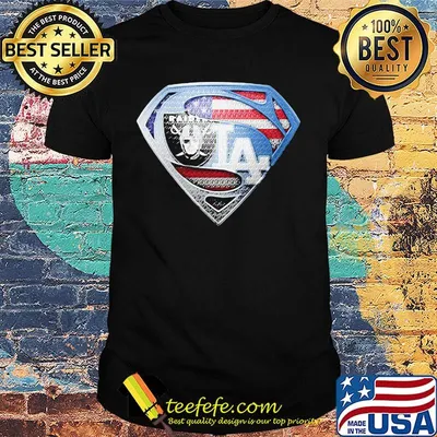 Superman los angeles raiders and los angeles dodgers american flag shirt