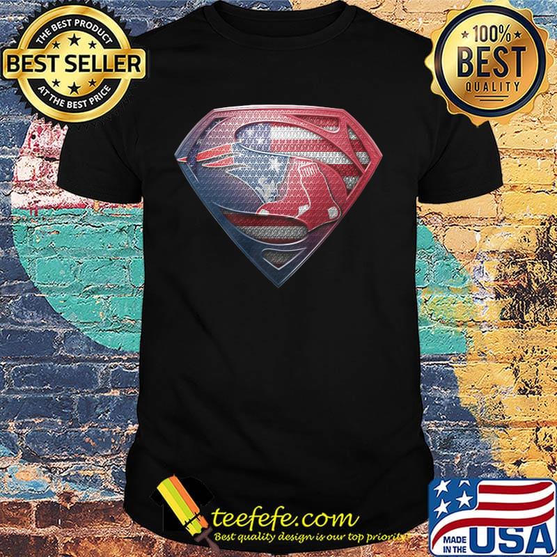 Superman new england patriots and boston red sox american flag independence day shirt