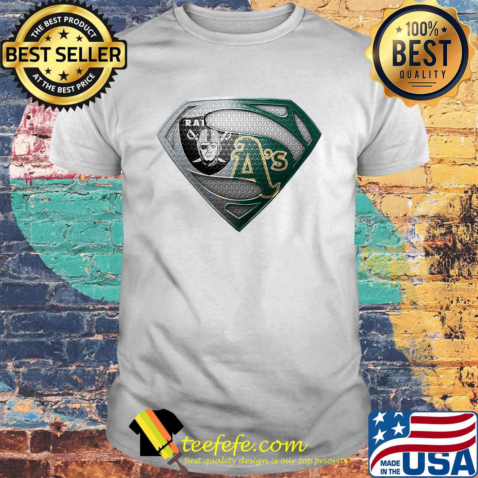 Superman oakland raiders and oakland athletics shirt Superman oakland raiders and oakland athletics shirt