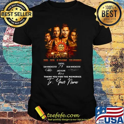 Supernatural 2005 2020 15 seasons 320 episodes thank you for the memories to your name signatures shirt