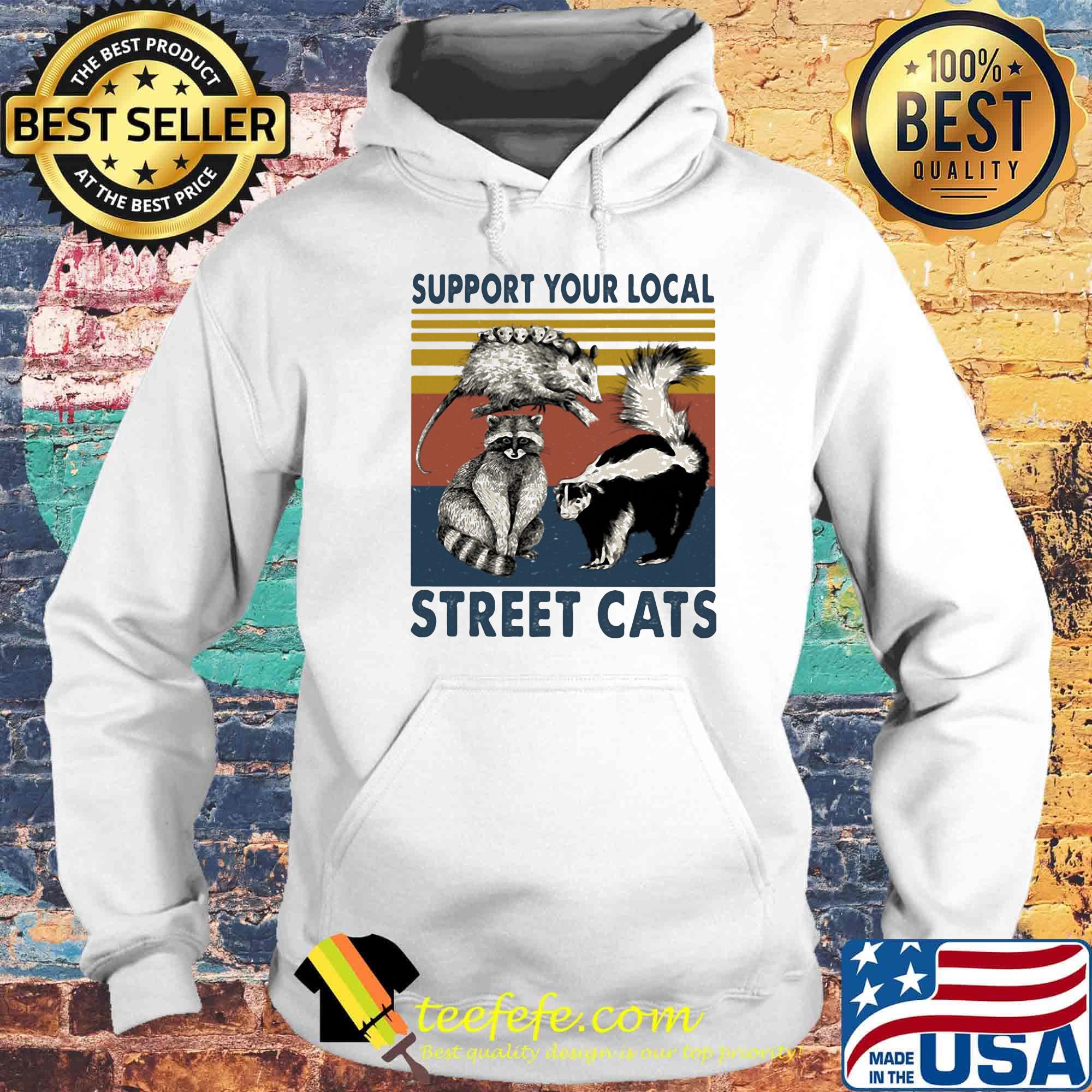 Support your local street cats mouse vintage retro s Hoodie Support your local street cats mouse vintage retro s Hoodie