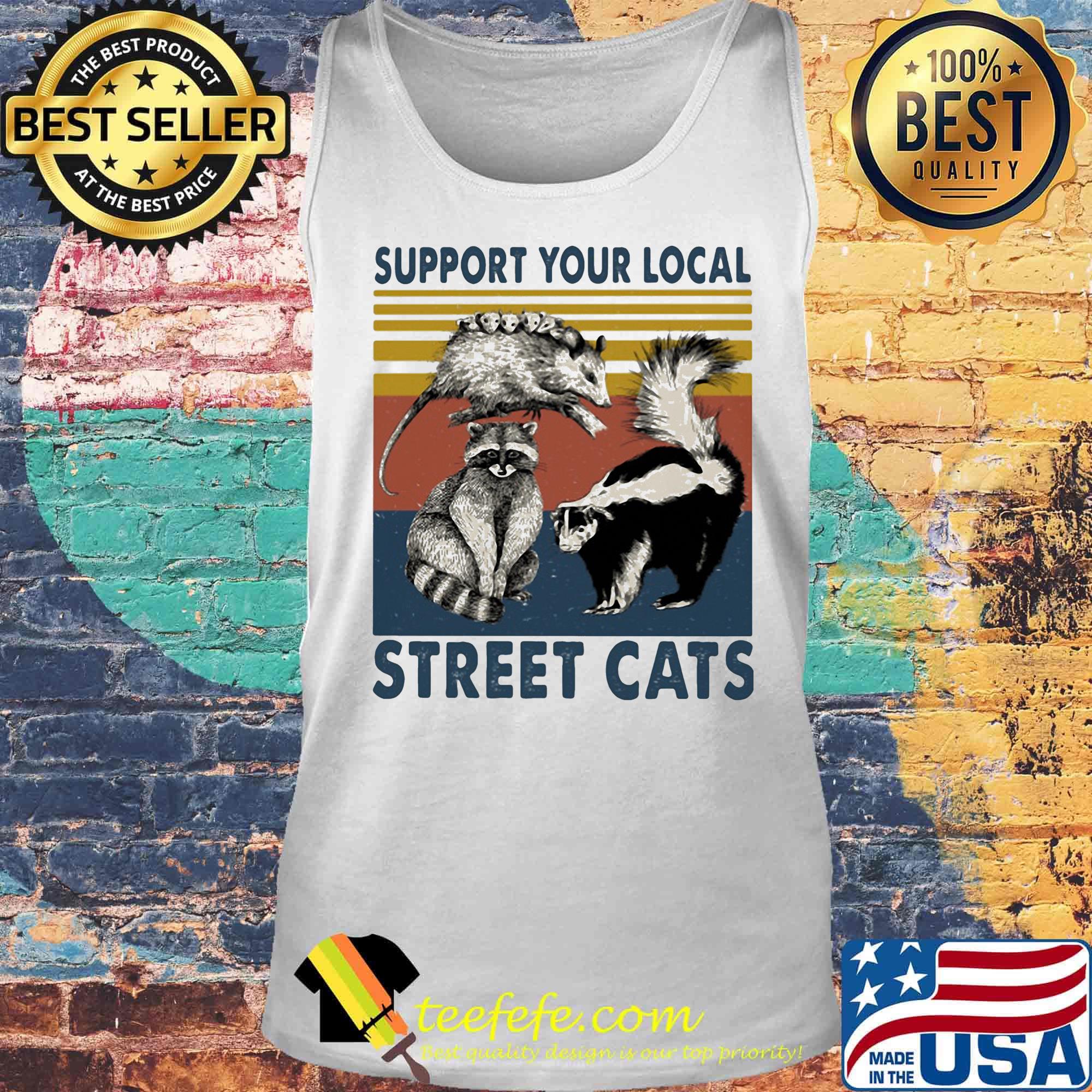 Support your local street cats mouse vintage retro s Tank top Support your local street cats mouse vintage retro s Tank top