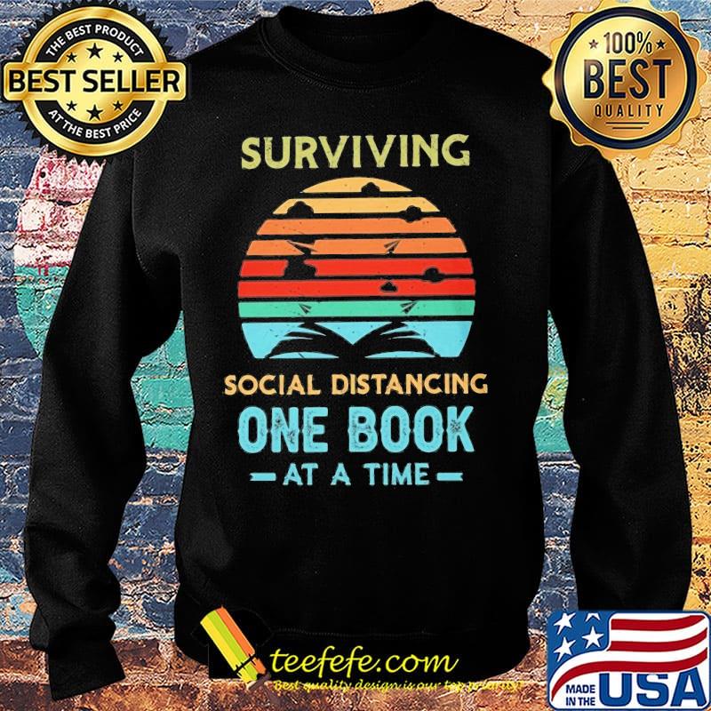 Surviving social distancing one book at a time vintage retro s Sweater Surviving social distancing one book at a time vintage retro s Sweater