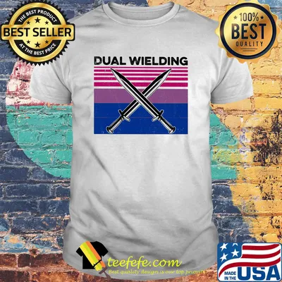 Sword dual wielding vintage retro shirt