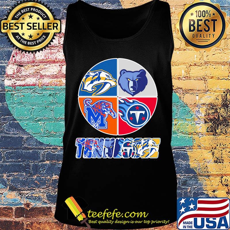 Tennessee nashville predators memphis tigers memphis grizzlies and tennessee titans logo s Tank top Tennessee nashville predators memphis tigers memphis grizzlies and tennessee titans logo s Tank top