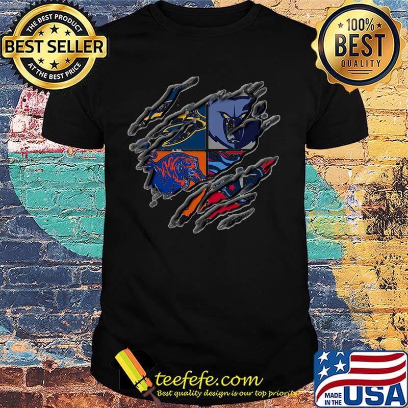 Tennessee nashville predators memphis tigers memphis grizzlies and tennessee titans shirt