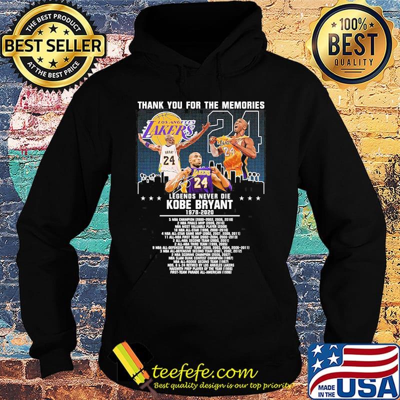 Thank you for the memories legends never die kobe bryant 1978 2020 signature stars s Hoodie Thank you for the memories legends never die kobe bryant 1978 2020 signature stars s Hoodie