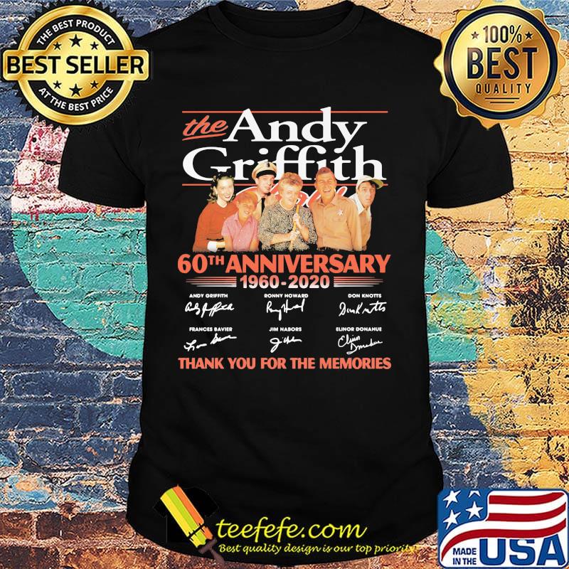 The andy griffith 60th anniversary 1960 2020 thank you for the memories signatures shirt