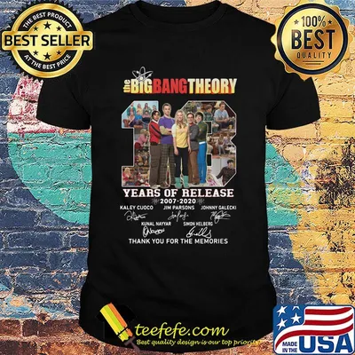 The big bang theory 13 years of release 2007 2020 thank you for the memories signatures shirt