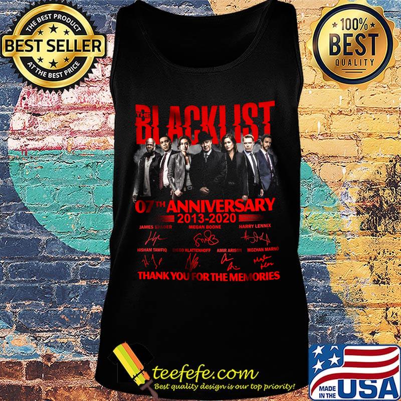 The blacklist movie 07th anniversary 2013 2020 thank you for the memories signatures s Tank top The blacklist movie 07th anniversary 2013 2020 thank you for the memories signatures s Tank top