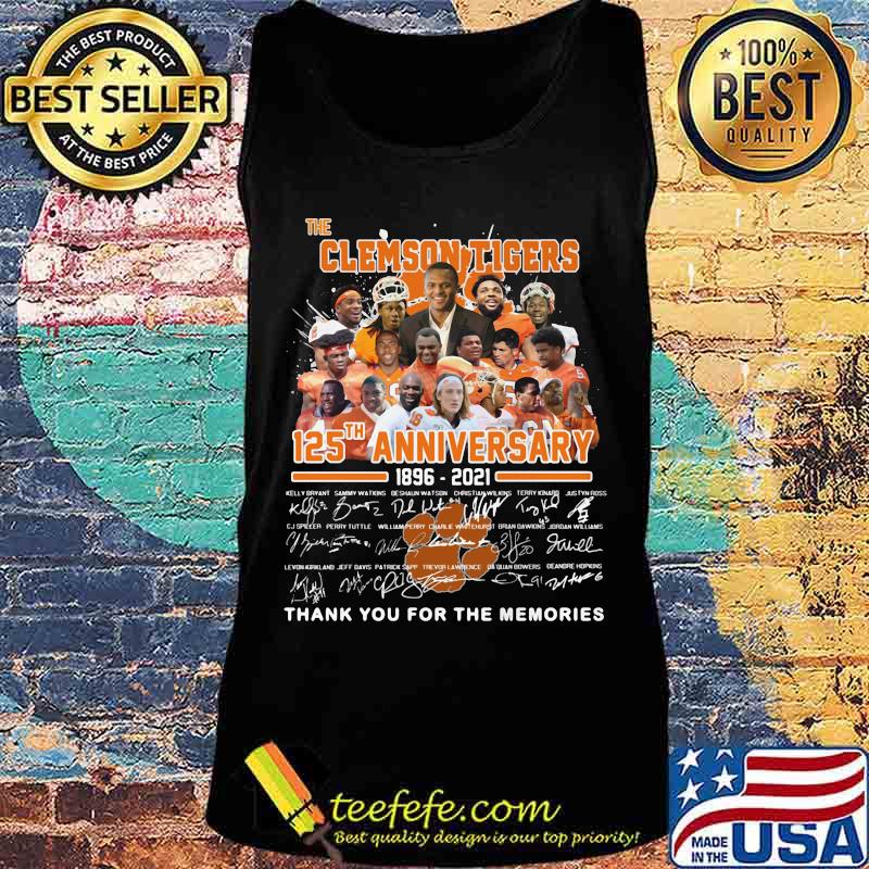 The clemson tigers 125th anniversary 1896 2020 thank you for the memories signatures s Tank top The clemson tigers 125th anniversary 1896 2020 thank you for the memories signatures s Tank top