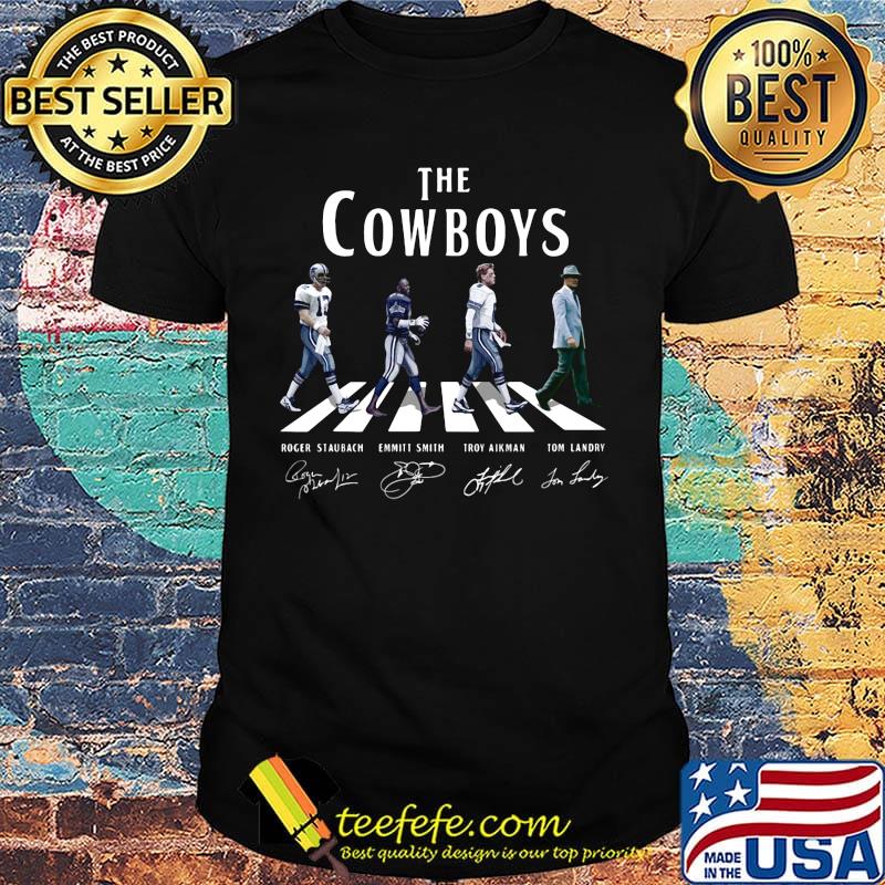 The dallas cowboys football team abbey road signatures shirt