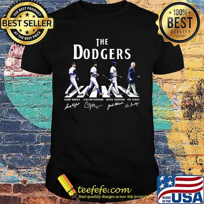 The dodgers baseball team abbey road signatures shirt