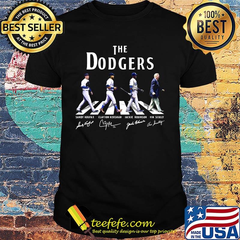 The dodgers baseball team abbey road signatures shirt