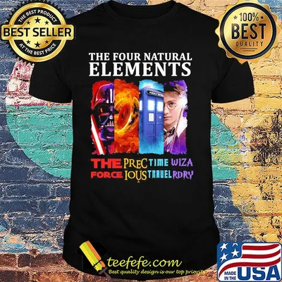 The four natural elements the force precious time travel wiza rdry shirt