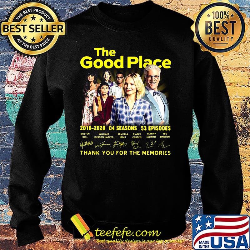The good place 2016 2020 04 seasons 53 episodes thank you for the memories signatures s Sweater The good place 2016 2020 04 seasons 53 episodes thank you for the memories signatures s Sweater