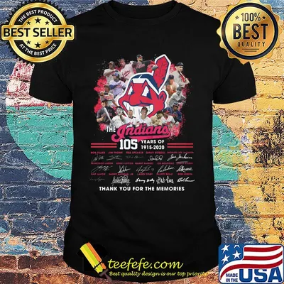 The indians 105 years of 1915 2020 thank you for the memories signatures shirt