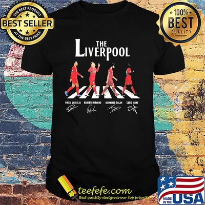 The liverpool football club abbey road player signatures shirt