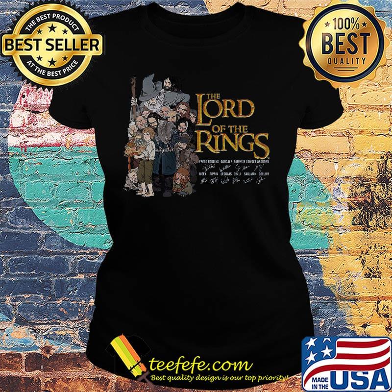 The lord of the rings characters signatures black s Ladies tee The lord of the rings characters signatures black s Ladies tee