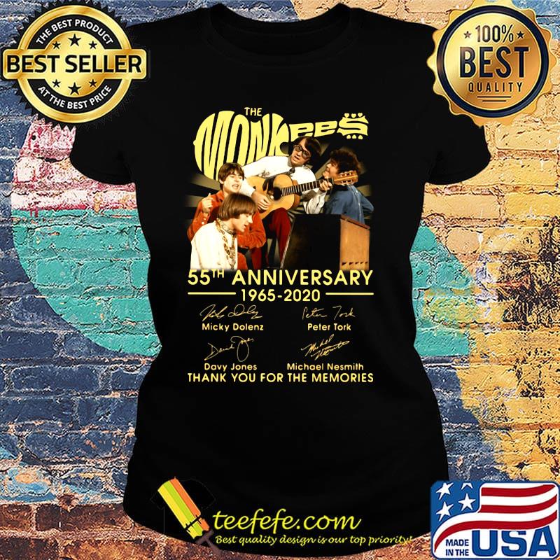 The monkees 55th anniversary 1965 2020 thank you for the memories signatures s Ladies tee The monkees 55th anniversary 1965 2020 thank you for the memories signatures s Ladies tee