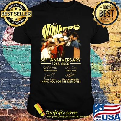The monkees 55th anniversary 1965 2020 thank you for the memories signatures shirt
