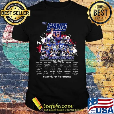 The new york giants 95th anniversary 1925 2020 thank you for the memories signnatures shirt